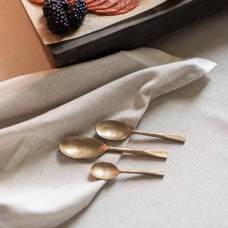 MW Home Hand - Crafted Brass Serving Spoon Set - 3pcs - Waha Lifestyle