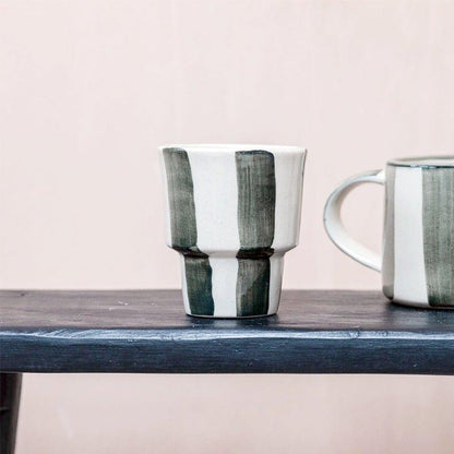 MW Home Washed Stripe Coffee Beaker - Waha Lifestyle