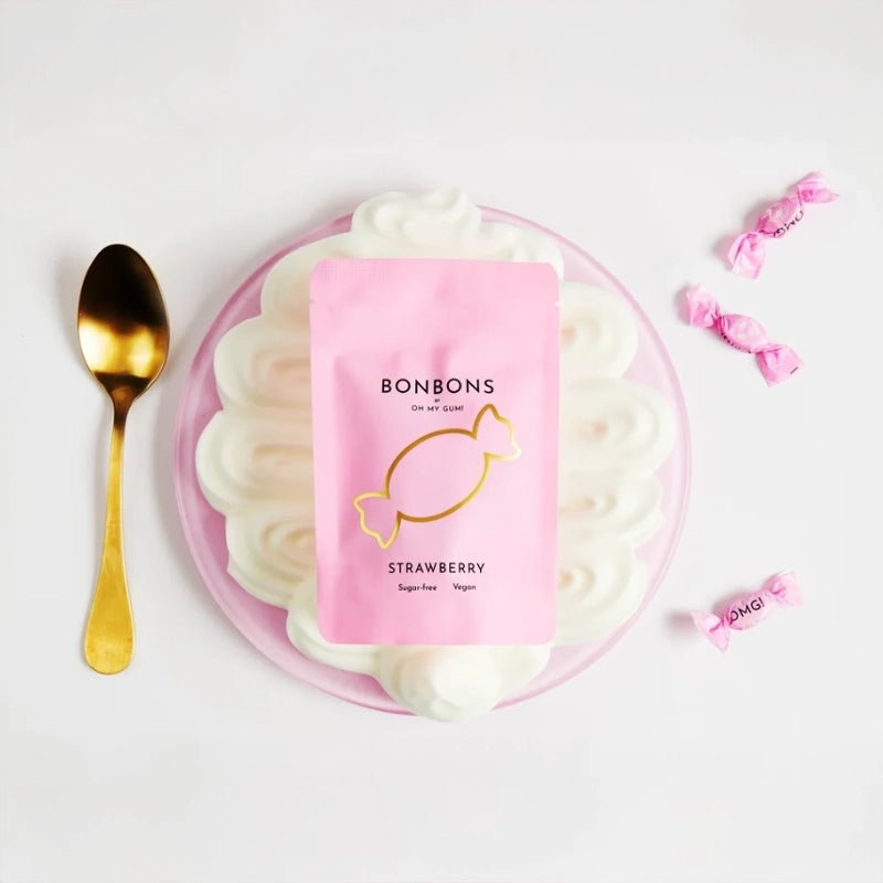 Vegan Strawberry-Flavored Sugar-Free Bonbon Candies - 10pcs