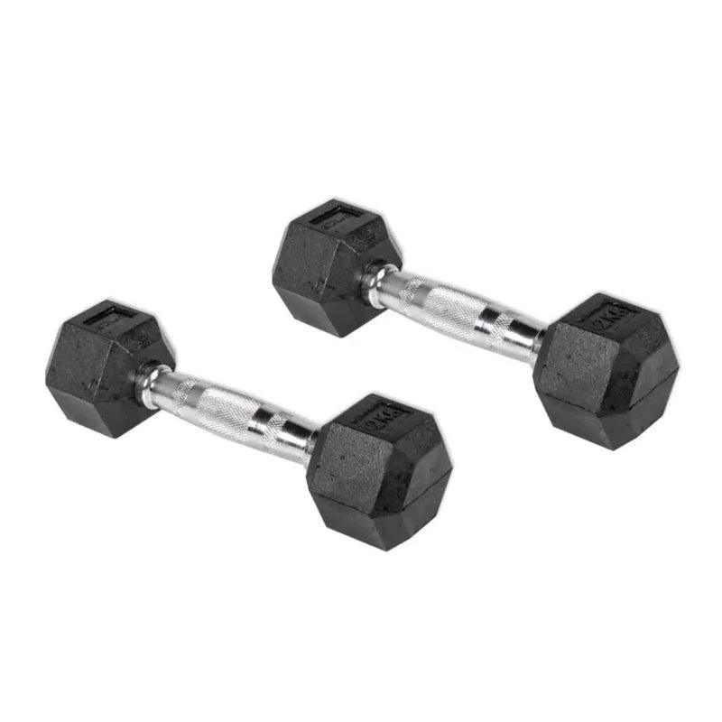 Olive Fitness Rubber Hex Dumbbells Set - 2Kg - Waha Lifestyle