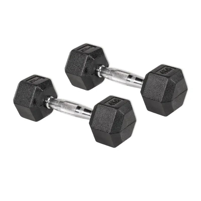 Olive Fitness Rubber Hex Dumbbells Set - 4Kg - Waha Lifestyle