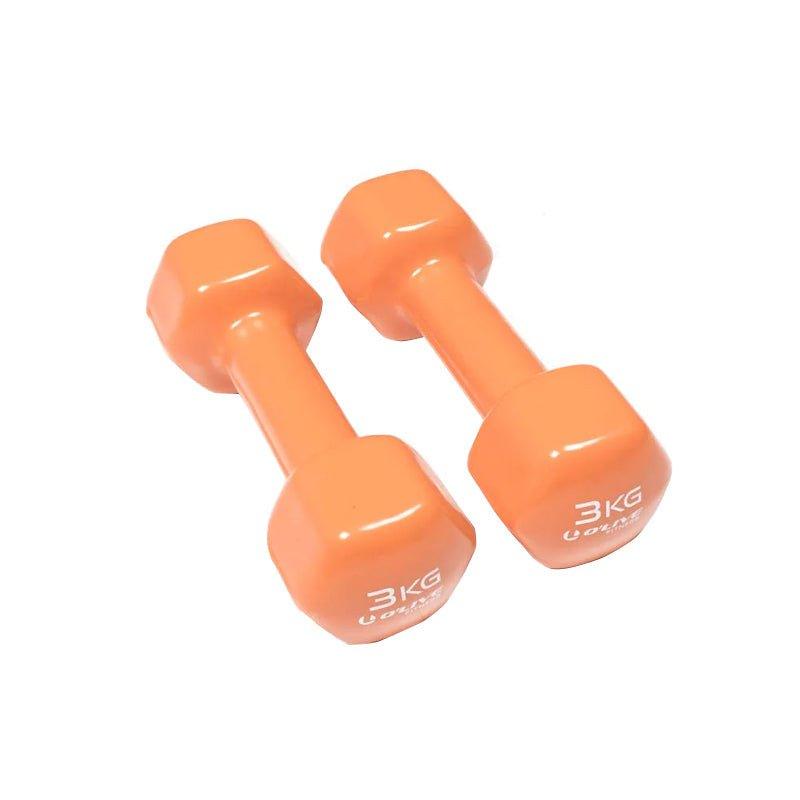 Olive Fitness Vinyl Dumbbells Set - 3Kg - Waha Lifestyle