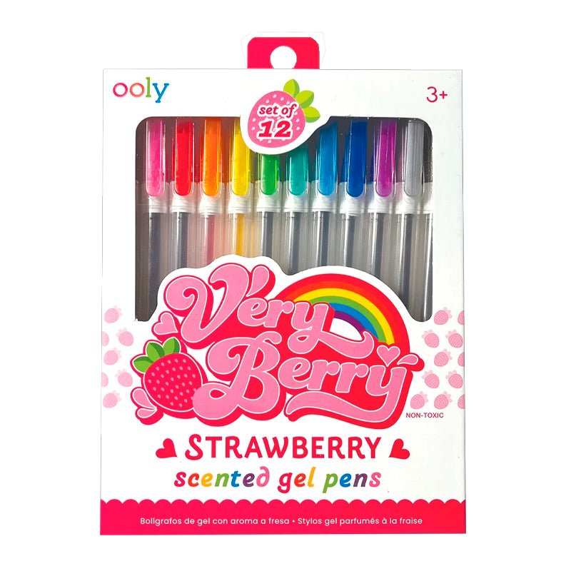 Very Berry Strawberry Scented Gel Pens For Kids - 12pcs