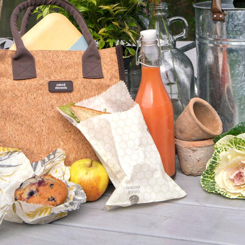 Organic Cotton &amp; Beeswax Sandwich Bags - 2pcs - Waha Lifestyle