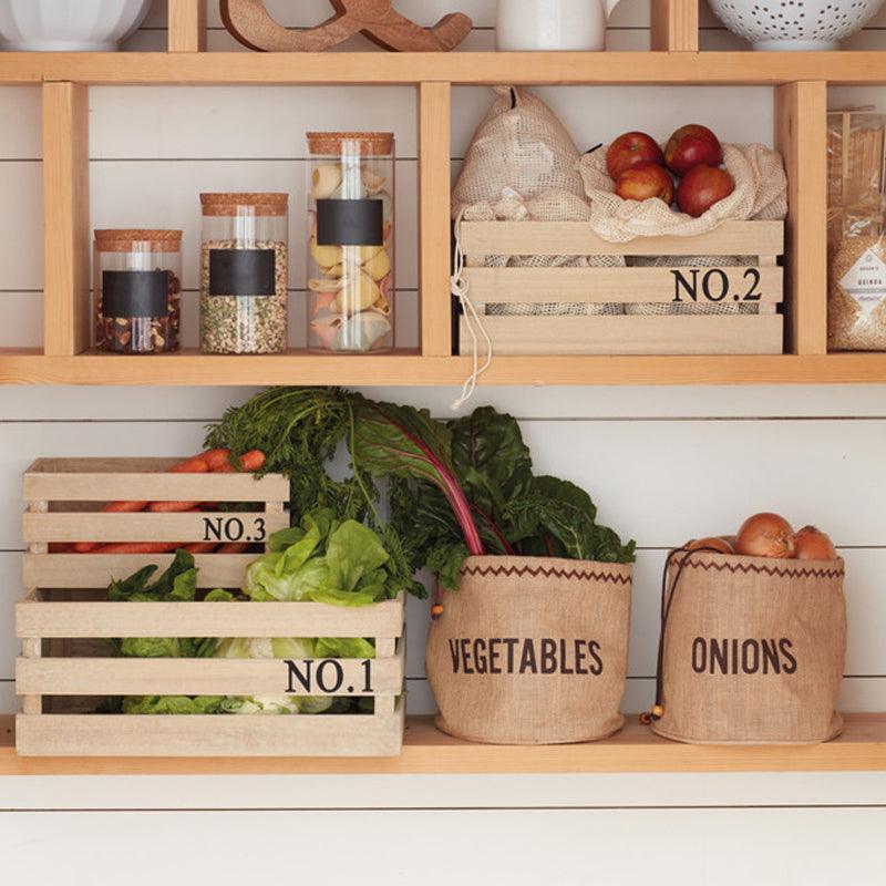 Paulownia Wood Food Storage Crates - 3pcs - Waha Lifestyle