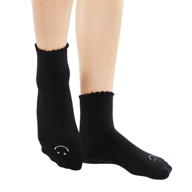 Happy Ankle Grip Socks for Pilates &amp; Yoga - Black