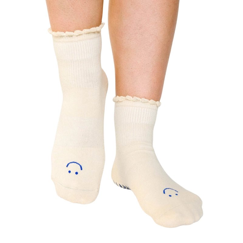 Happy Ankle Grip Socks for Pilates &amp; Yoga - Macadamia