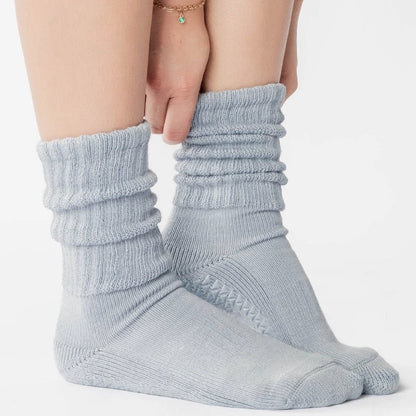 Slouch Crew Grip Socks for Pilates &amp; Yoga - Sky