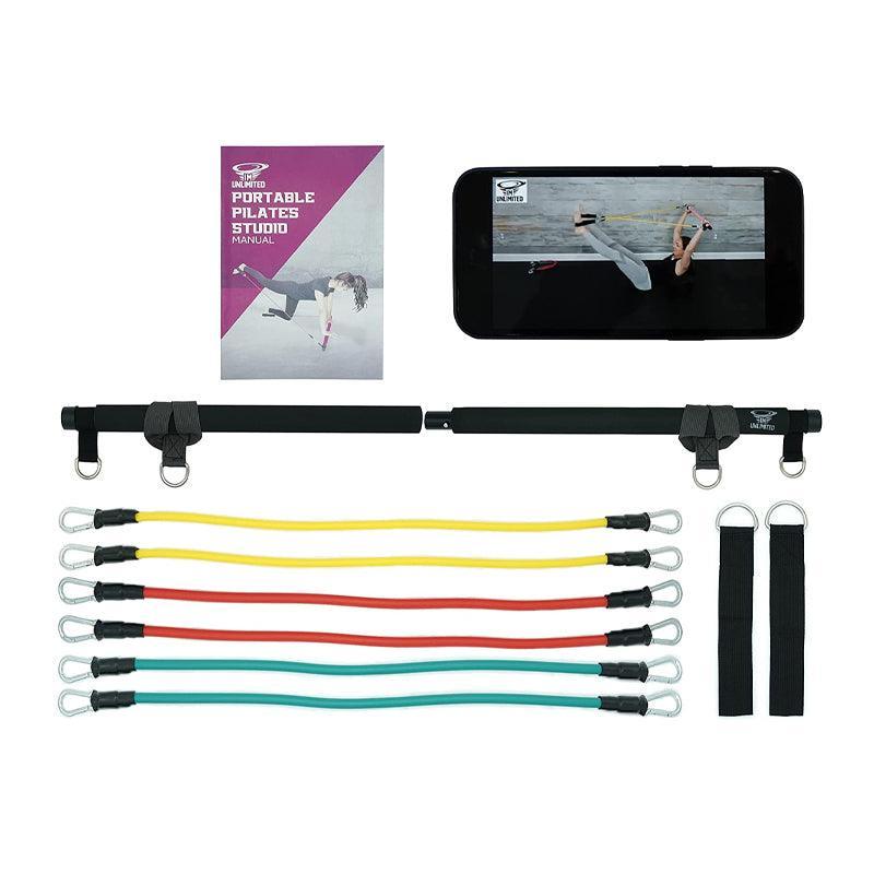 Portable Home Gym With Pilates Bar Kit + Video + 6 Resistance Bands - Waha Lifestyle