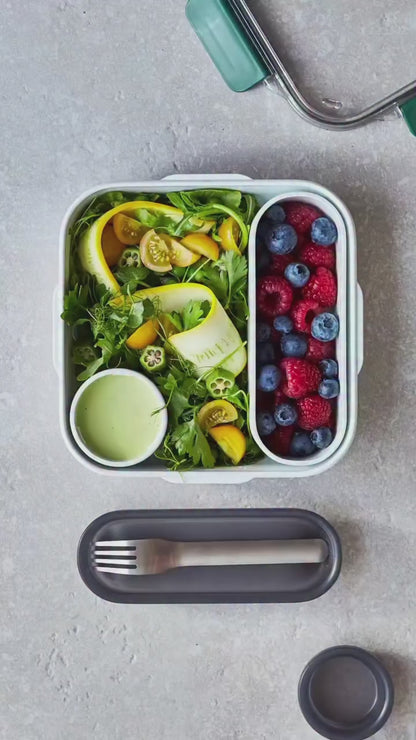 Original Leakproof Lunch Box with Compartments &amp; Sauce Pot - 1L