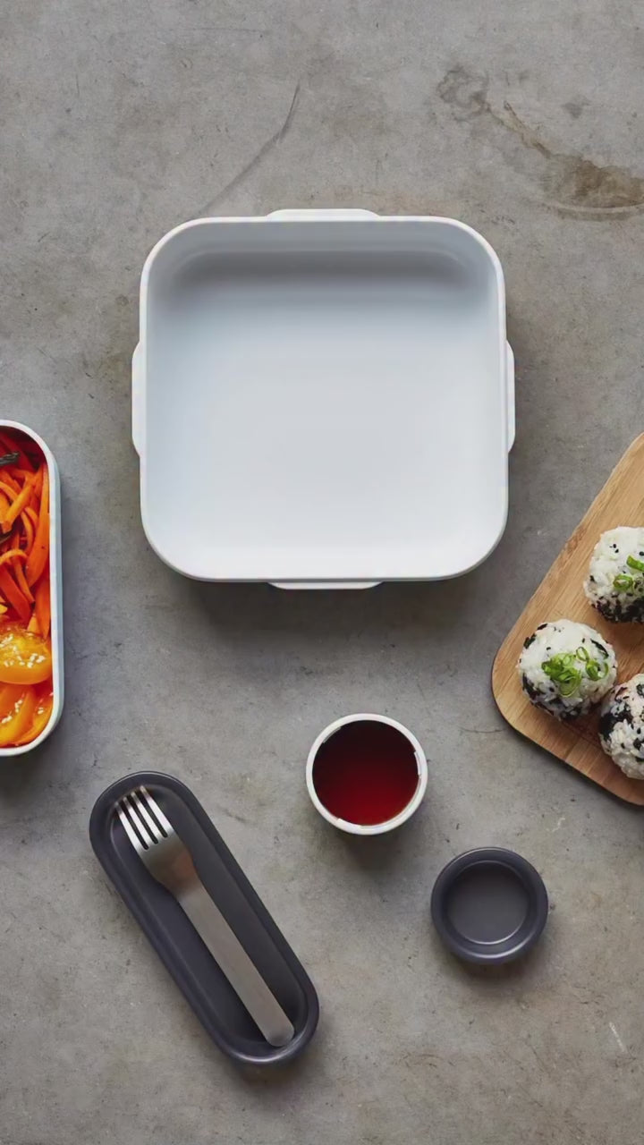 Original Leakproof Lunch Box with Compartments &amp; Sauce Pot - 1L