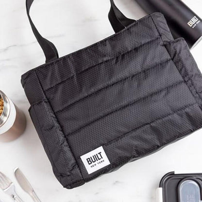 Puffer Insulated Water - Resistant Lunch Tote Bag - Black - Waha Lifestyle