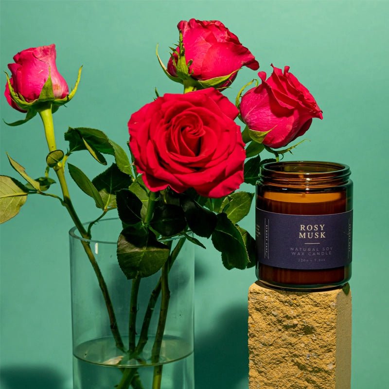 Rosy Musk Natural Soy Wax Candle - Waha Lifestyle