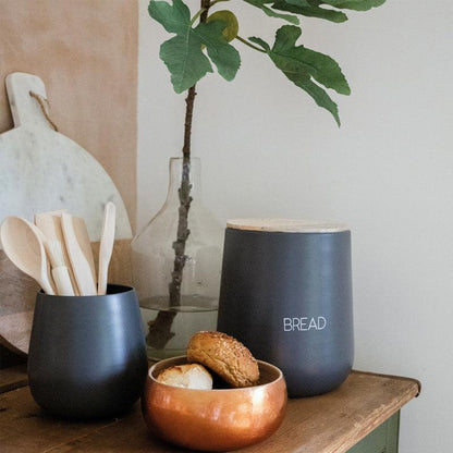 Serenity Metal Bread Canister - Grey - Waha Lifestyle