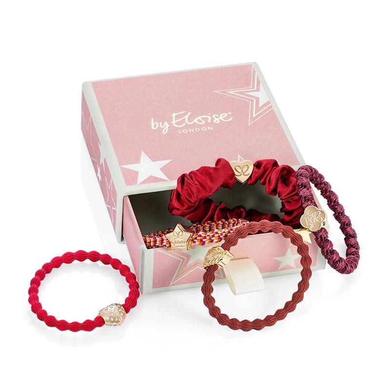 Silk Hair/ Wrist Band Set - The Burgundy Box - 5pcs - Waha Lifestyle