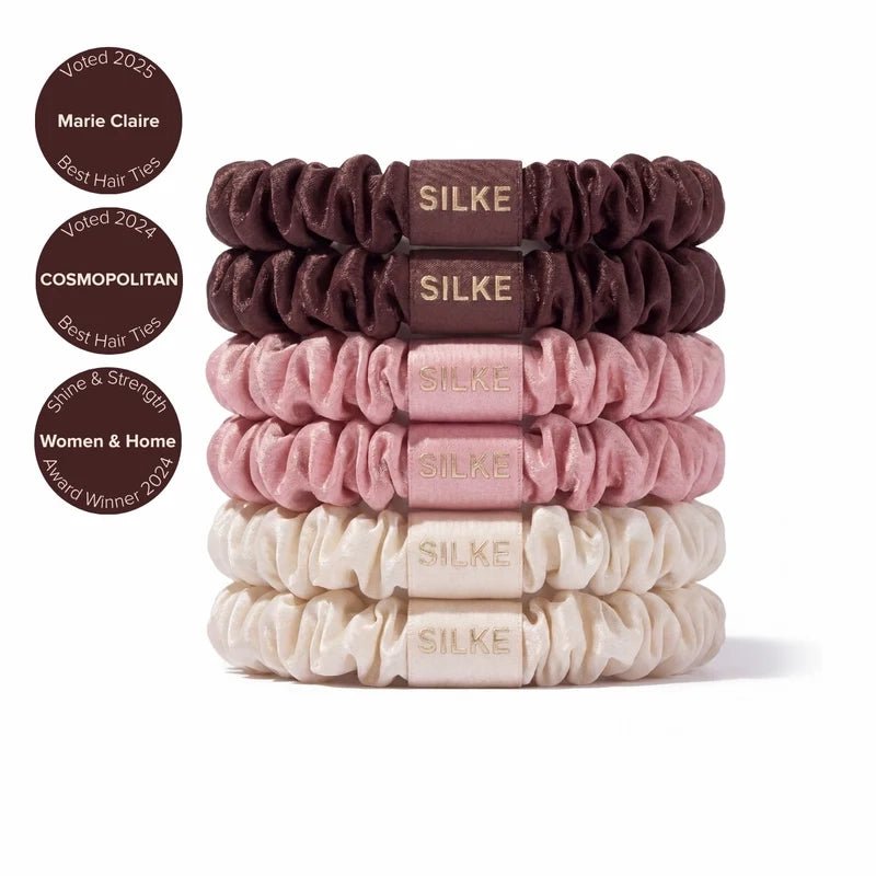 Silk Hair Scrunchies Set – Skinny - 6pcs