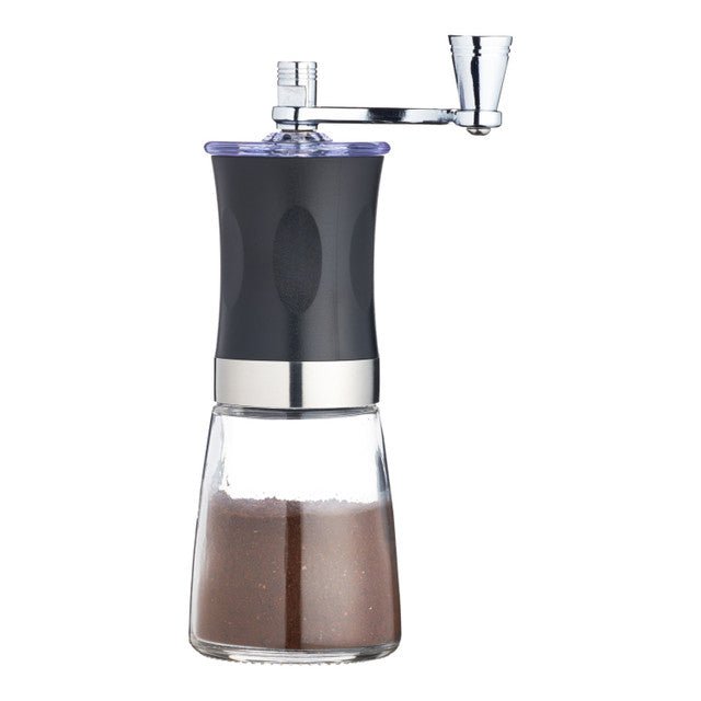 Stainless Steel &amp; Glass Manual Coffee Grinder - Waha Lifestyle