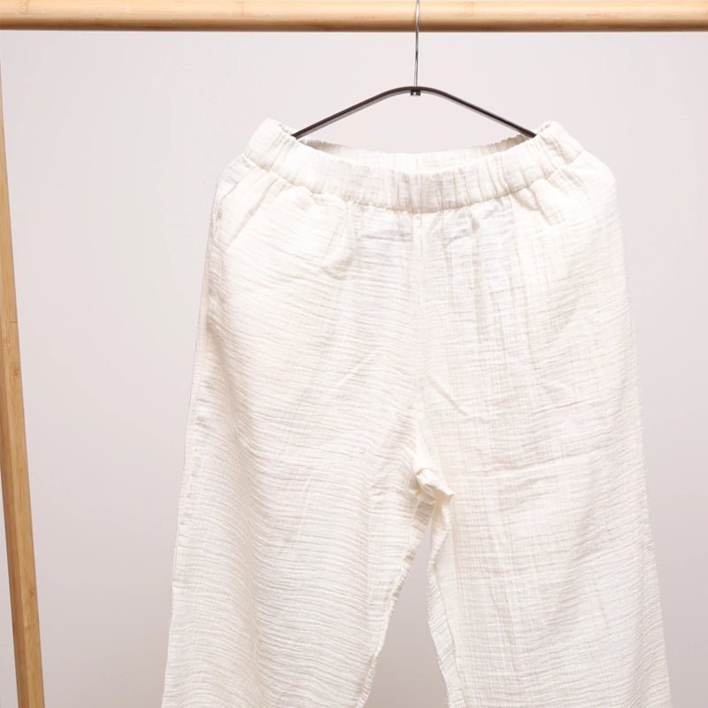 HAWA Stella Cotton Pants With Elastic Waist - Off - white - Waha Lifestyle