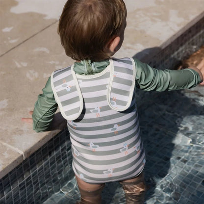 Baby Swim Vest - Sammy the Seagull Green Stripe