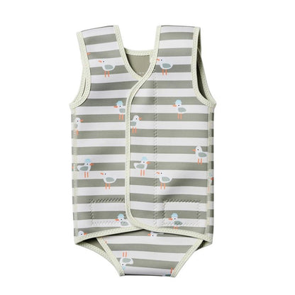 Baby Swim Vest - Sammy the Seagull Green Stripe