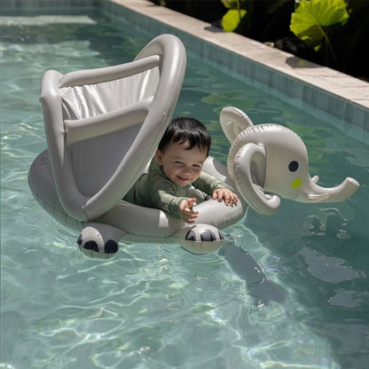 Inflatable Baby Float with Safety Seat and Sunshade - Eli the Elephant