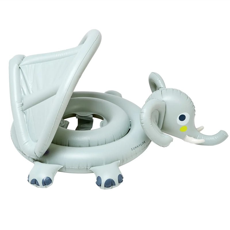 Inflatable Baby Float with Safety Seat and Sunshade - Eli the Elephant