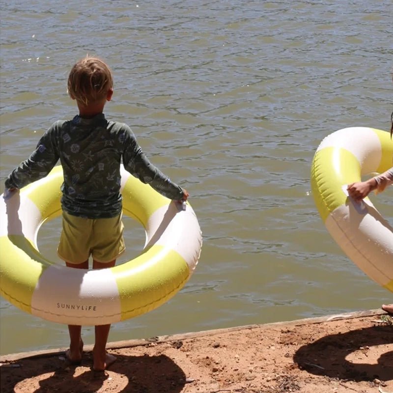 Inflatable Slim Tube Pool Ring - Tides Out Citrus Stripe
