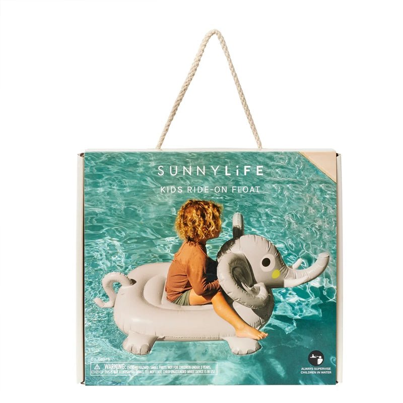 Kids Ride-On Inflatable Pool Float – Eli the Elephant Grey