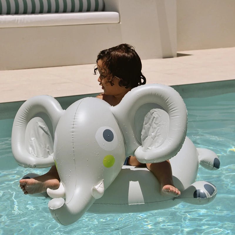 Kids Ride-On Inflatable Pool Float – Eli the Elephant Grey