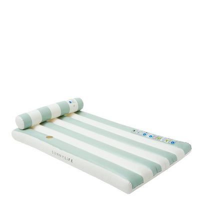 Luxe Lilo Inflatable Pool Float - Green Stripe