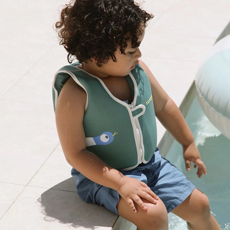 SUNNYLIFE Swim Vest For Kids - Into the Jungle - Green in Kuwait - Waha Lifestyle