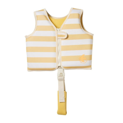 Swim Vest For Kids - Sammy the Seagull Mustard Stripe