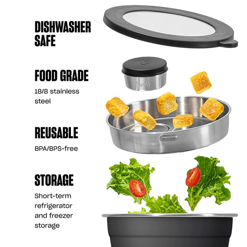 SWELL Stainless - steel Multipurpose Salad Bowl Kit - 1.9Ltr in Kuwait - Waha Lifestyle