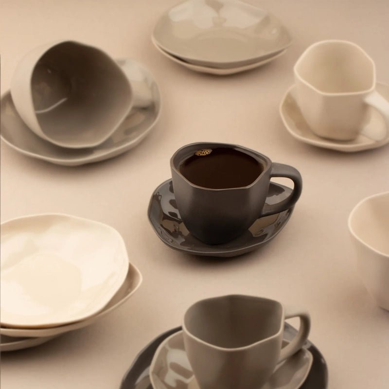 Tam Stoneware Small Cup &amp; Saucer - 100 ml - Waha Lifestyle