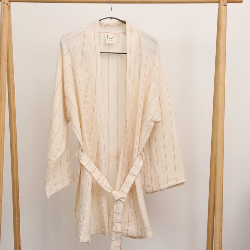 Tardu Cotton Kimono With Long Sleeves - Beige - Waha Lifestyle