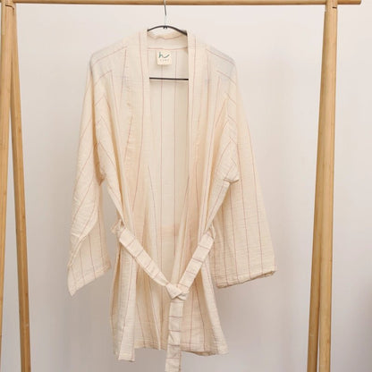 Tardu Cotton Kimono With Long Sleeves - Beige - Waha Lifestyle