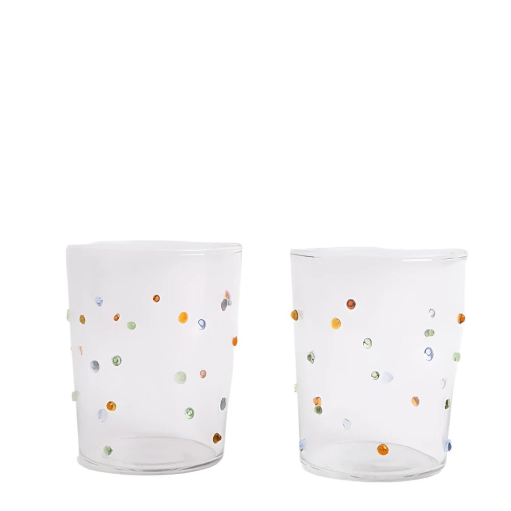 Textured Dotty Drinking Glasses - 2pcs - Waha Lifestyle