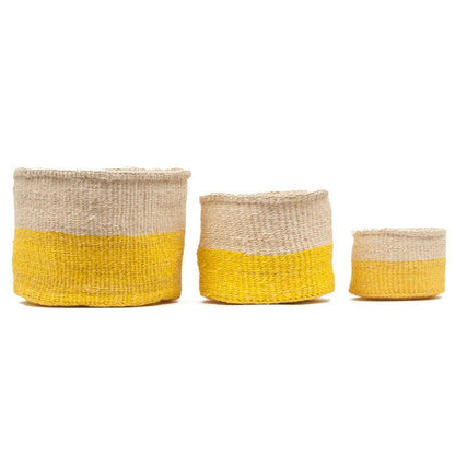 The Basket Room Alizeti Woven Basket - Yellow - Waha Lifestyle