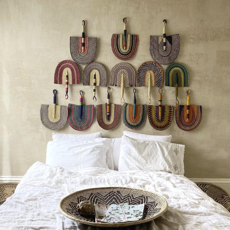 The Basket Room Bolga Decorative Handwoven Fans - Assorted Colors - Waha Lifestyle