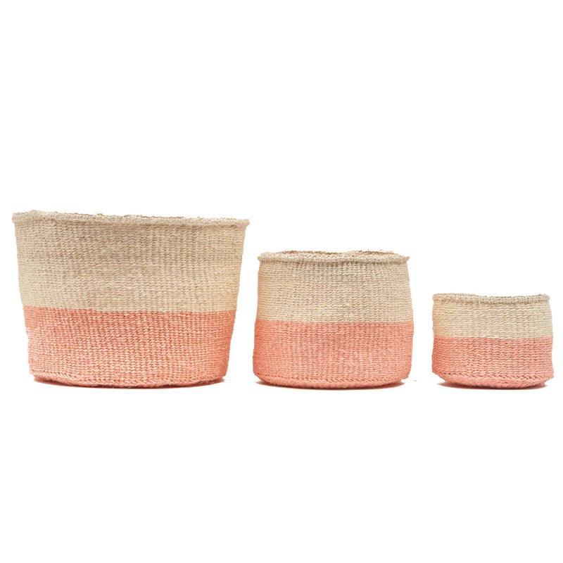 The Basket Room Jioni Woven Basket - Dusky Pink - Waha Lifestyle