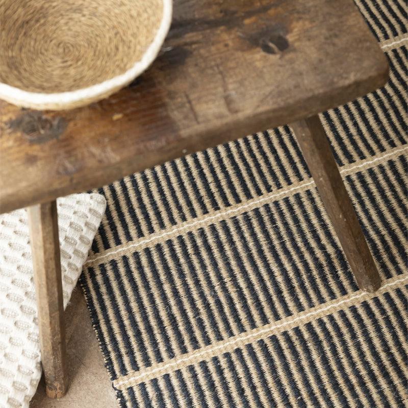 The Basket Room Kichana Woven Sisal Floor Runner - Natural &amp; Black - Waha Lifestyle