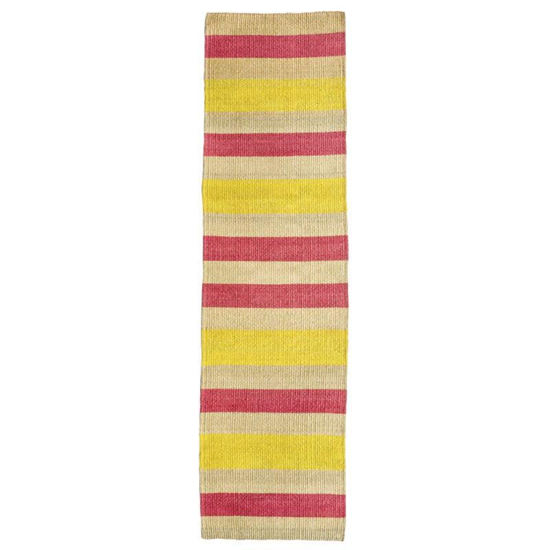 The Basket Room Makali Woven Sisal Floor Runner - Pink &amp; Yellow - Waha Lifestyle