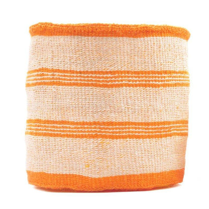 The Basket Room Sifa Woven Storage Basket - Orange Stripe - Waha Lifestyle