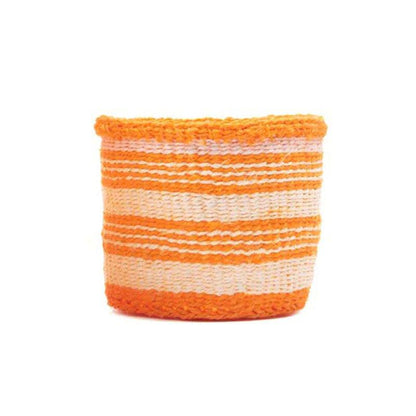 The Basket Room Sifa Woven Storage Basket - Orange Stripe - Waha Lifestyle