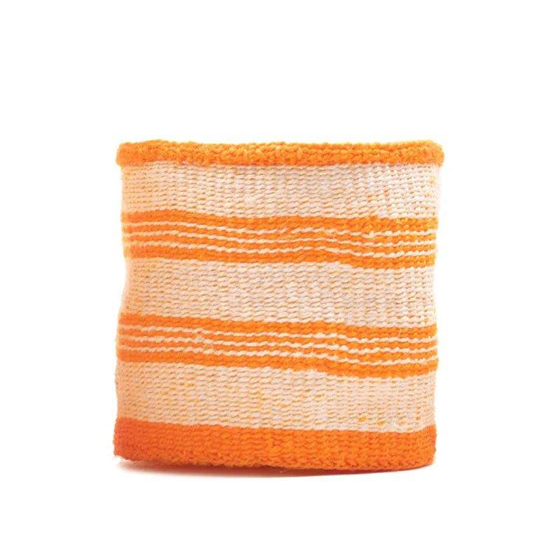 The Basket Room Sifa Woven Storage Basket - Orange Stripe - Waha Lifestyle