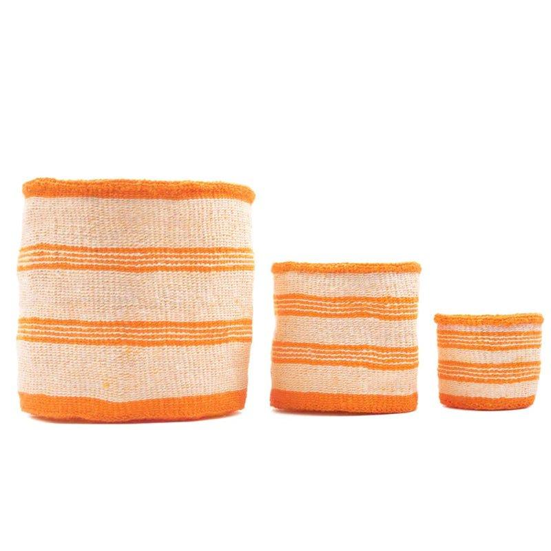 The Basket Room Sifa Woven Storage Basket - Orange Stripe - Waha Lifestyle