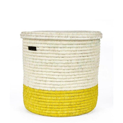 The Basket Room Vipi Lidded Laundry Basket - Yellow - Waha Lifestyle