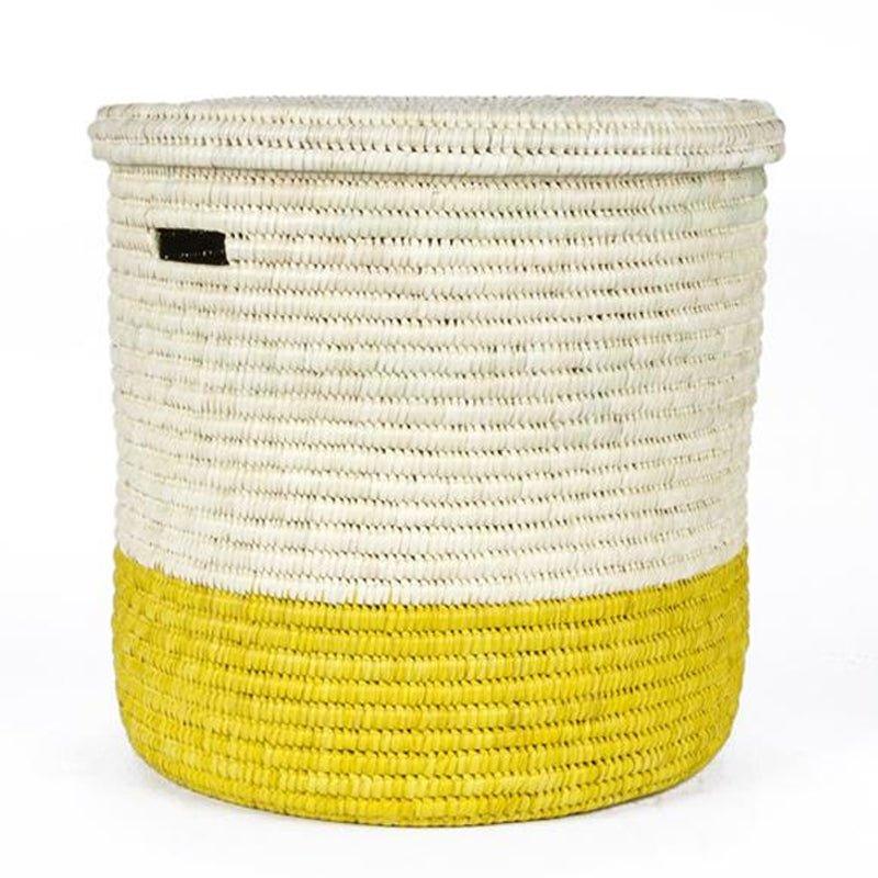 The Basket Room Vipi Lidded Laundry Basket - Yellow - Waha Lifestyle