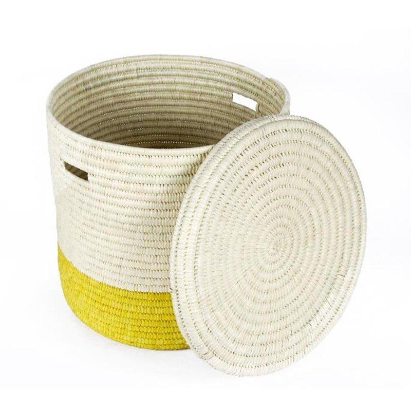 The Basket Room Vipi Lidded Laundry Basket - Yellow - Waha Lifestyle