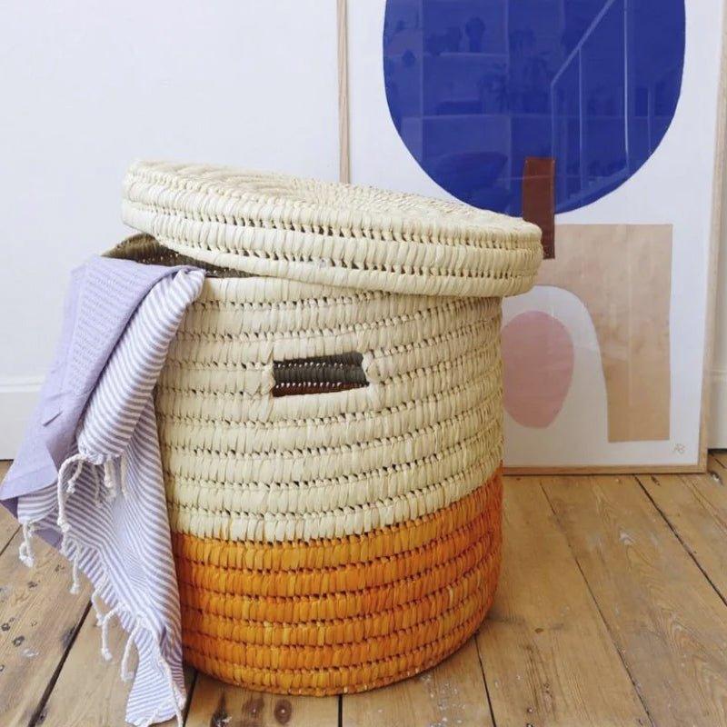 The Basket Room Wapi Lidded Laundry Basket - Orange - Waha Lifestyle